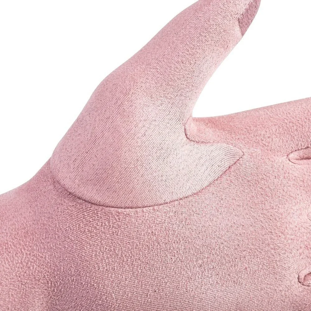 Women's Pink Winter Leather Suede Gloves Wool Lined Windproof Touchscreen